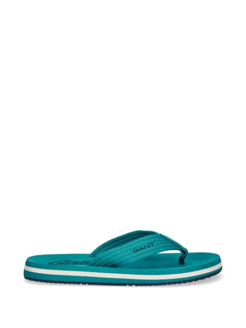 Gant logo-print braided flip-flops
