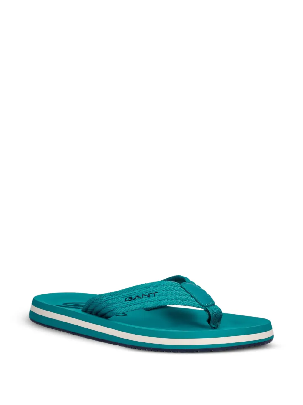 Gant logo-print braided flip-flops Groen
