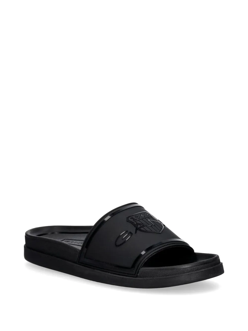 Gant logo-plaque slides Zwart