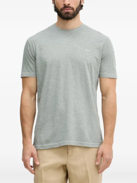 Gant logo-embroidered slub-texture T-shirt