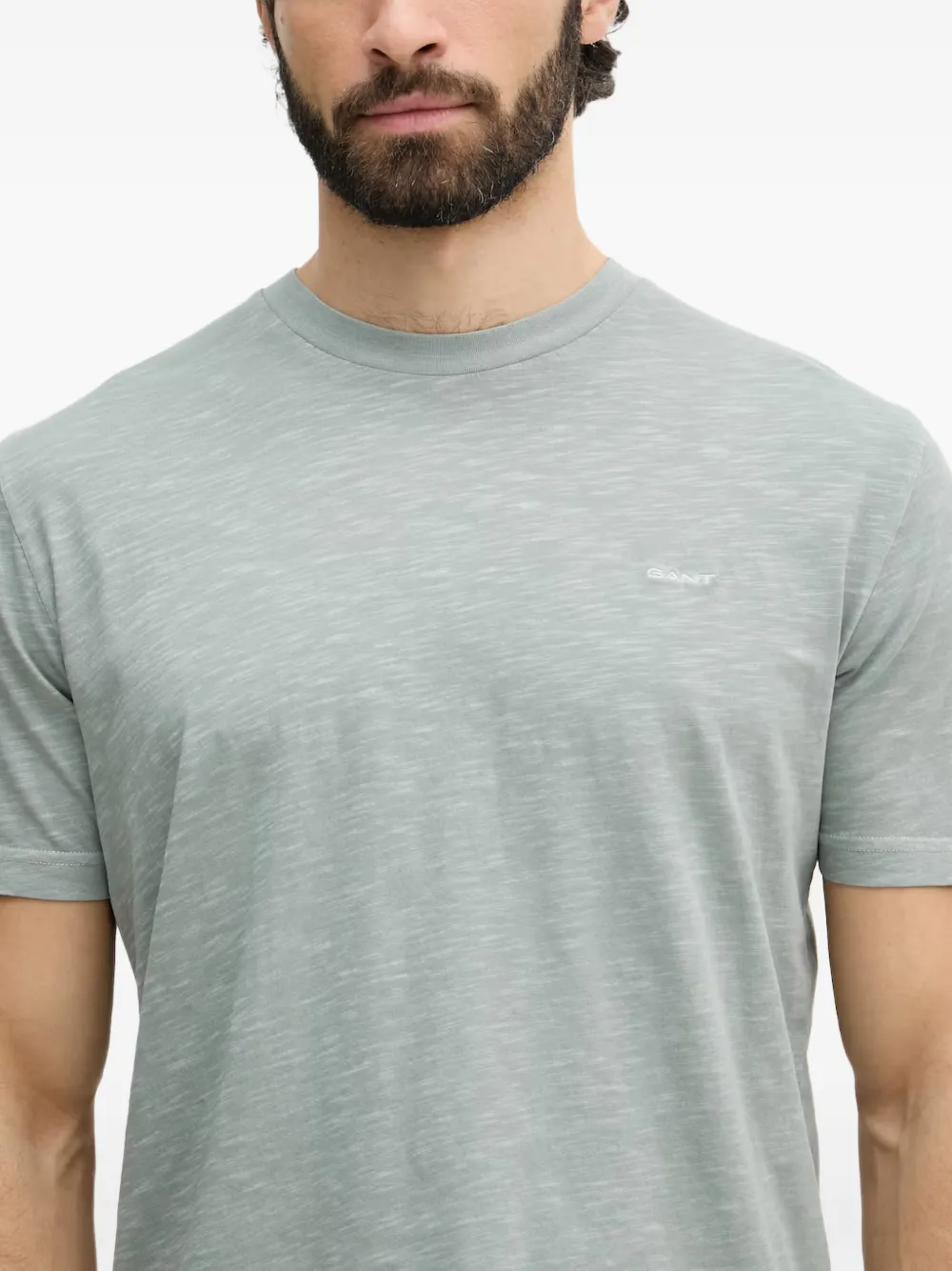 Gant T-shirt met geborduurd logo Grijs