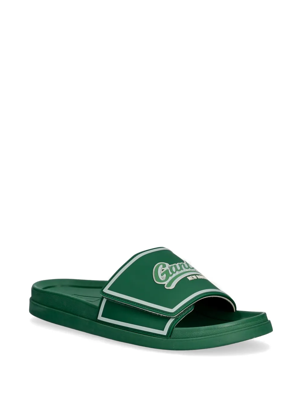 Gant logo-patch touch-strap slides Groen