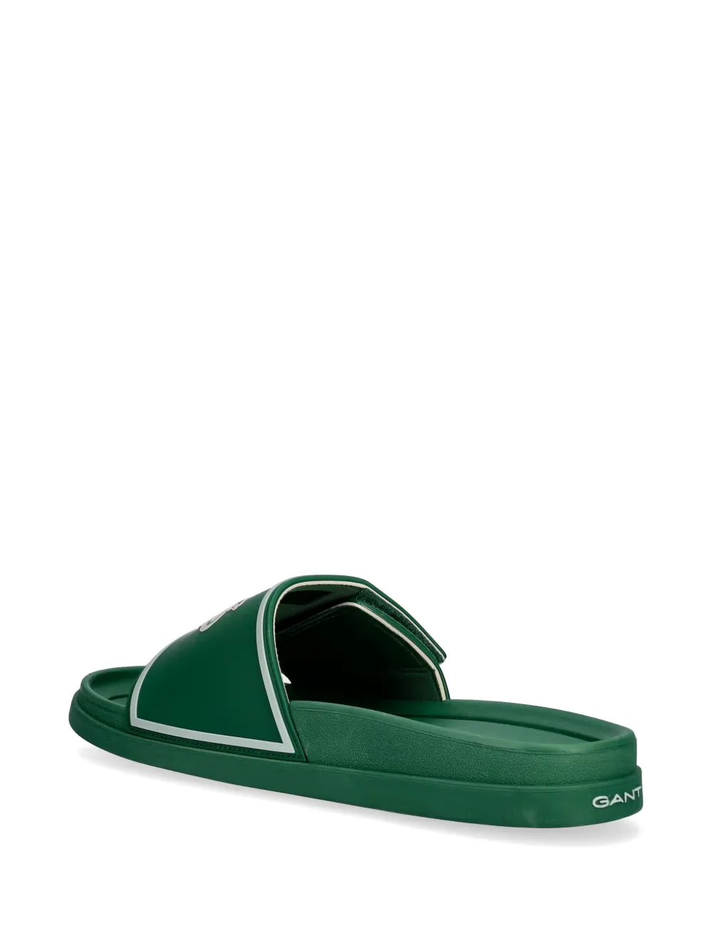 Gant logo-patch touch-strap slides Groen