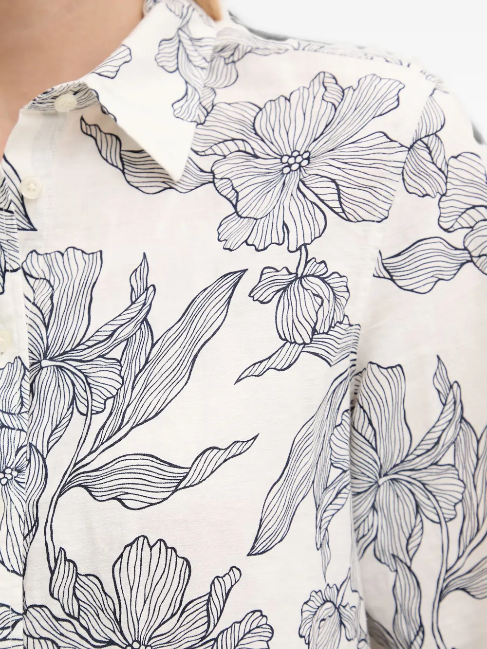 Gant Overhemd met bloemenprint Wit