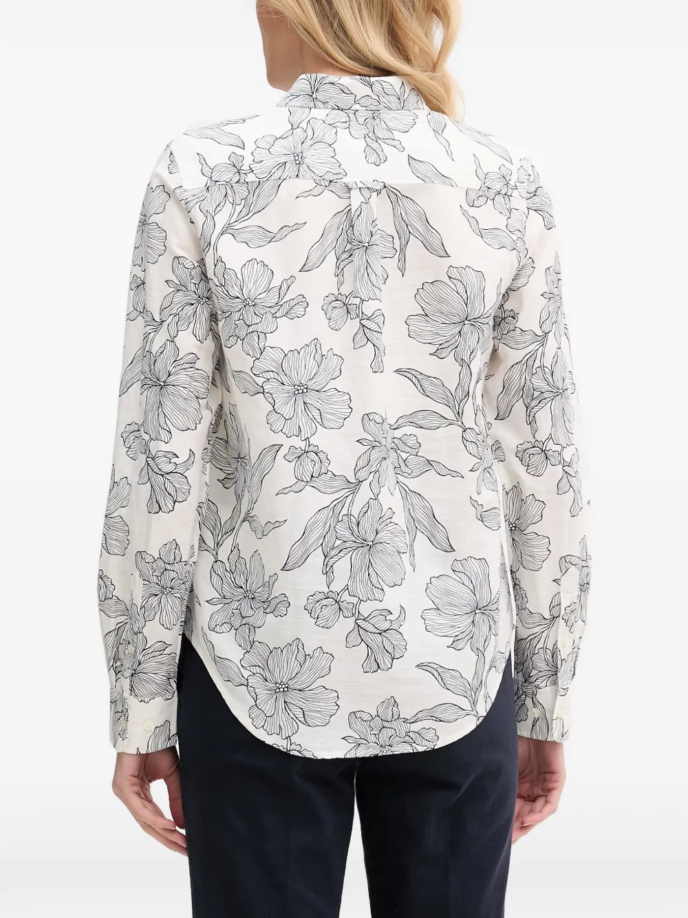 Gant Overhemd met bloemenprint Wit