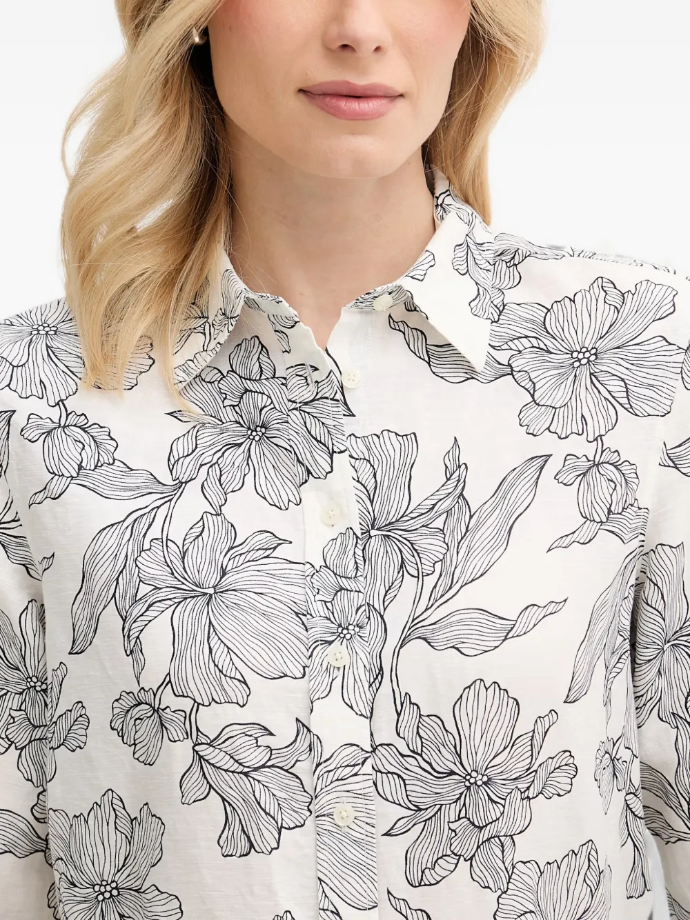Gant Overhemd met bloemenprint Wit