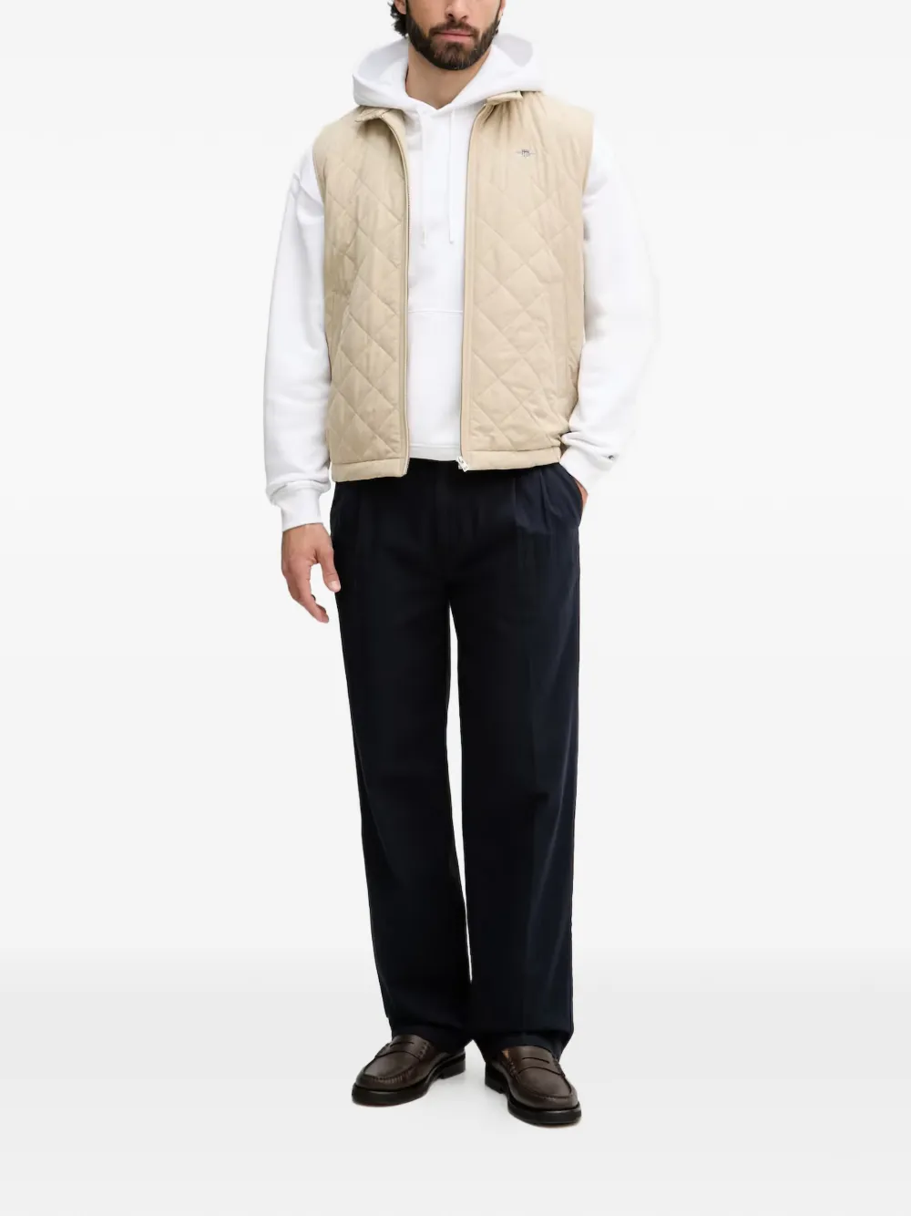 Gant Windcheater gewatteerde bodywarmer Beige