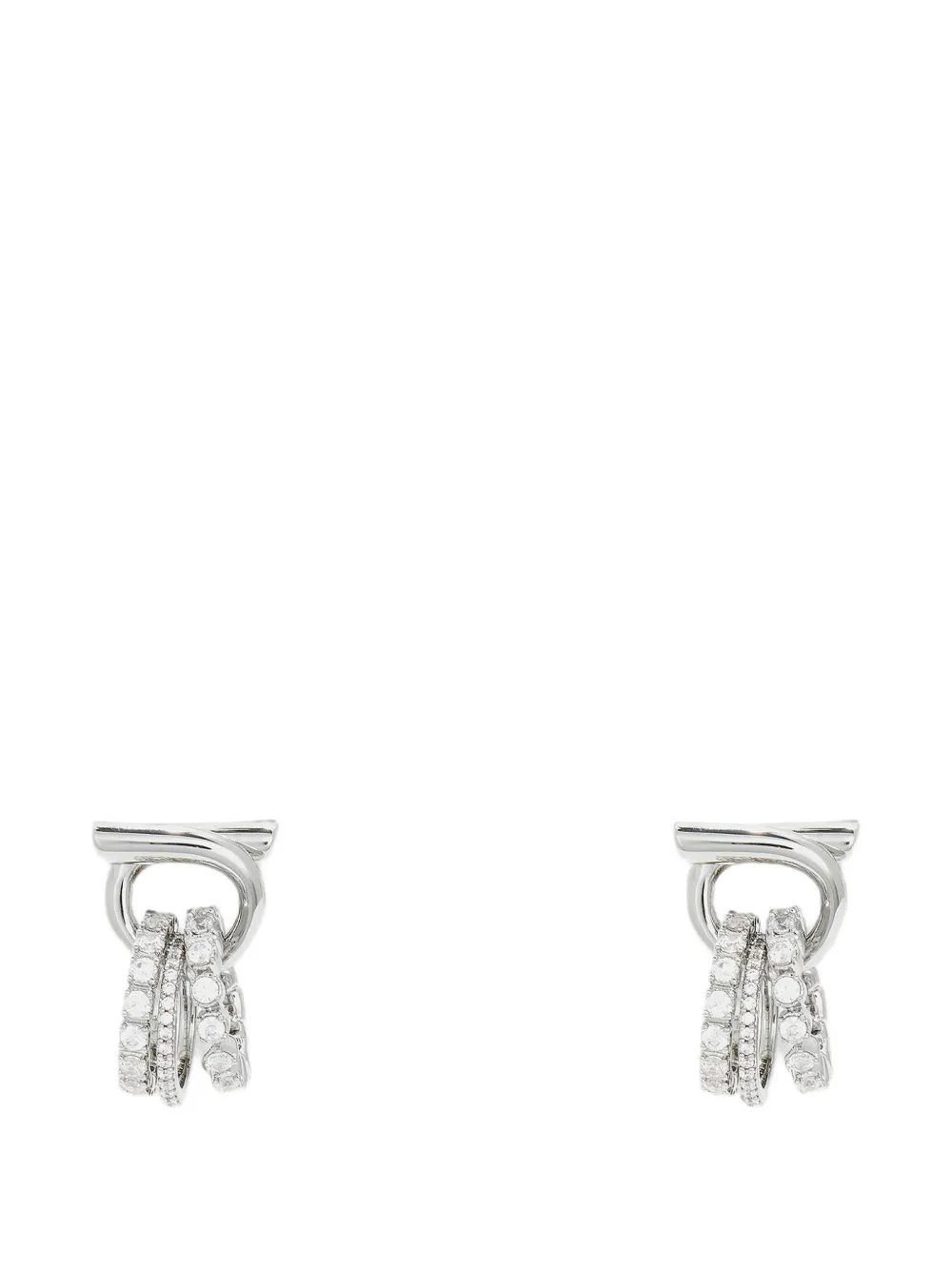 Ferragamo Gancini crystal-embellished earrings - Argento