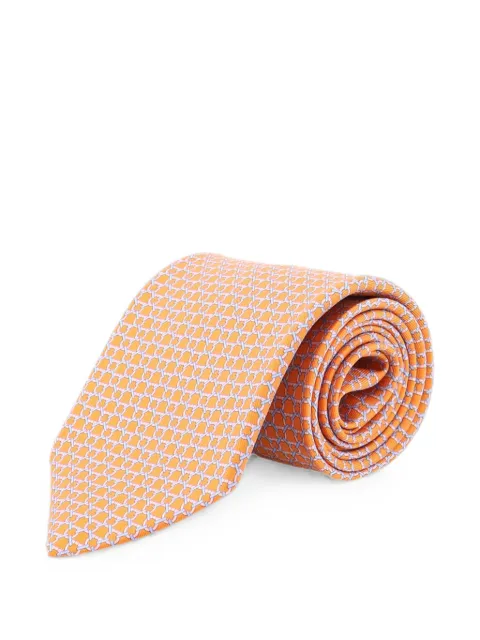 Ferragamo geometric-print silk tie