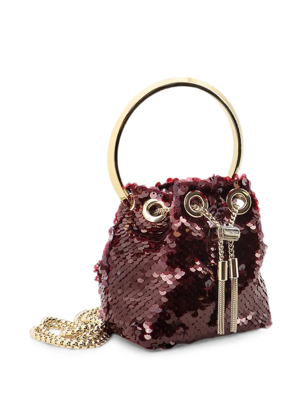 Jimmy Choo Bon bucket-tas met pailletten Rood