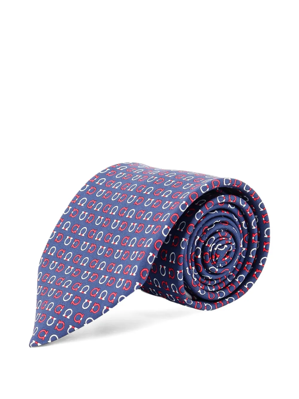 Ferragamo Stropdas met patroon Blauw