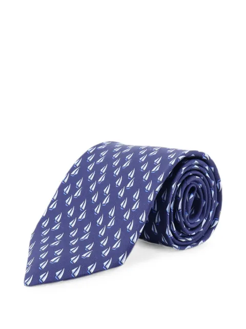 Ferragamo sailboat-print silk tie