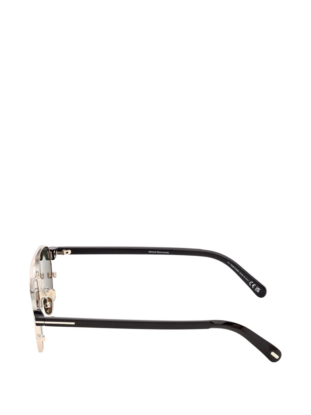 TOM FORD Eyewear Zonnebril met piloten montuur en T-patroon Zwart