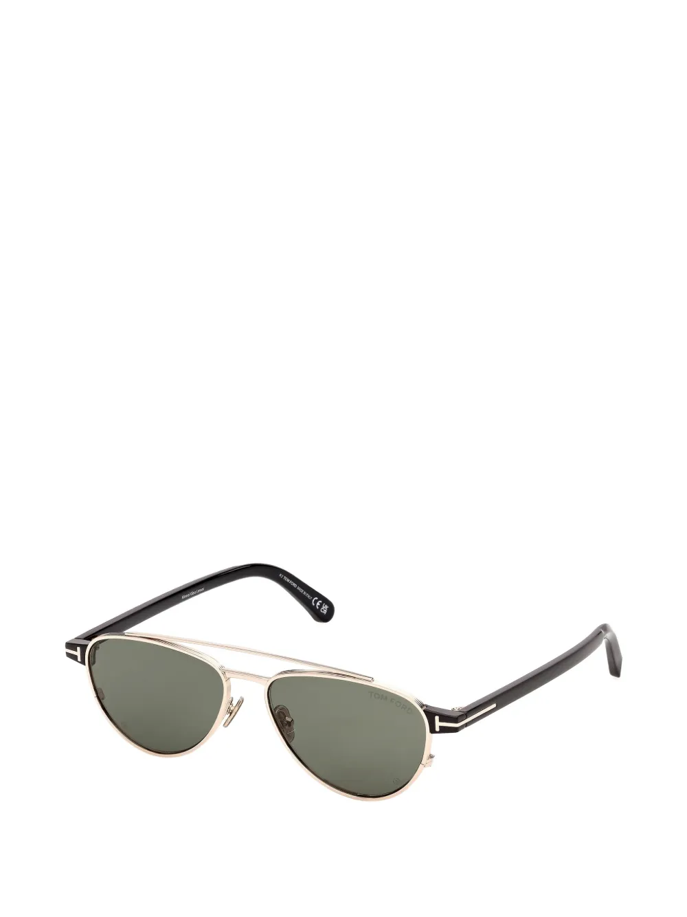 TOM FORD Eyewear Zonnebril met piloten montuur en T-patroon Zwart