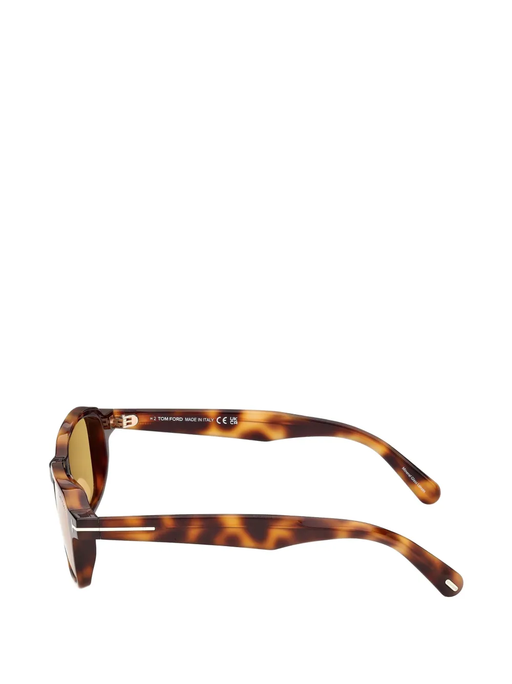 TOM FORD Eyewear Zonnebril met vierkant montuur en schildpadschild design Bruin