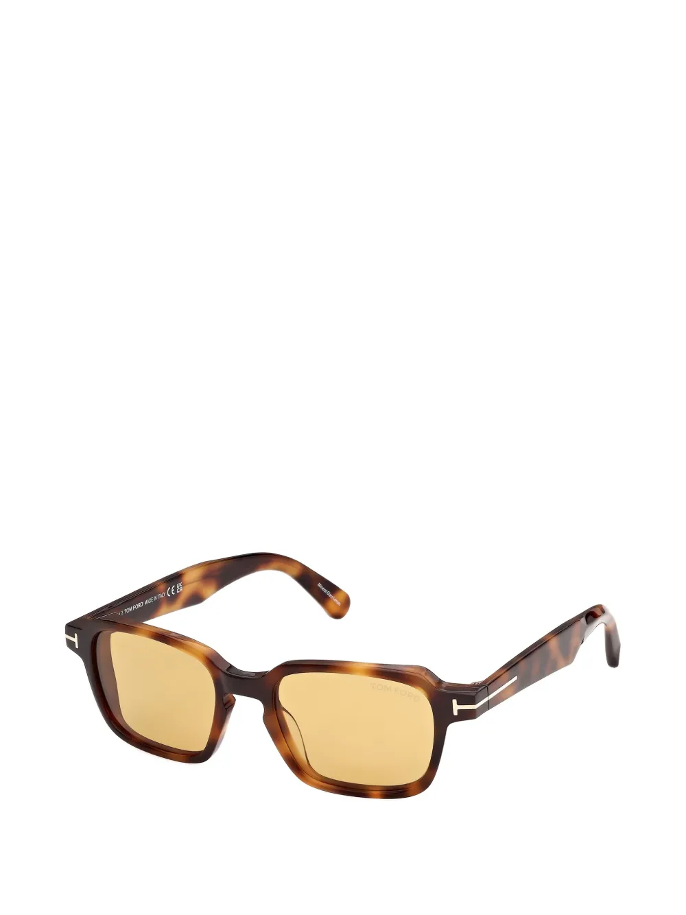 TOM FORD Eyewear Zonnebril met vierkant montuur en schildpadschild design Bruin