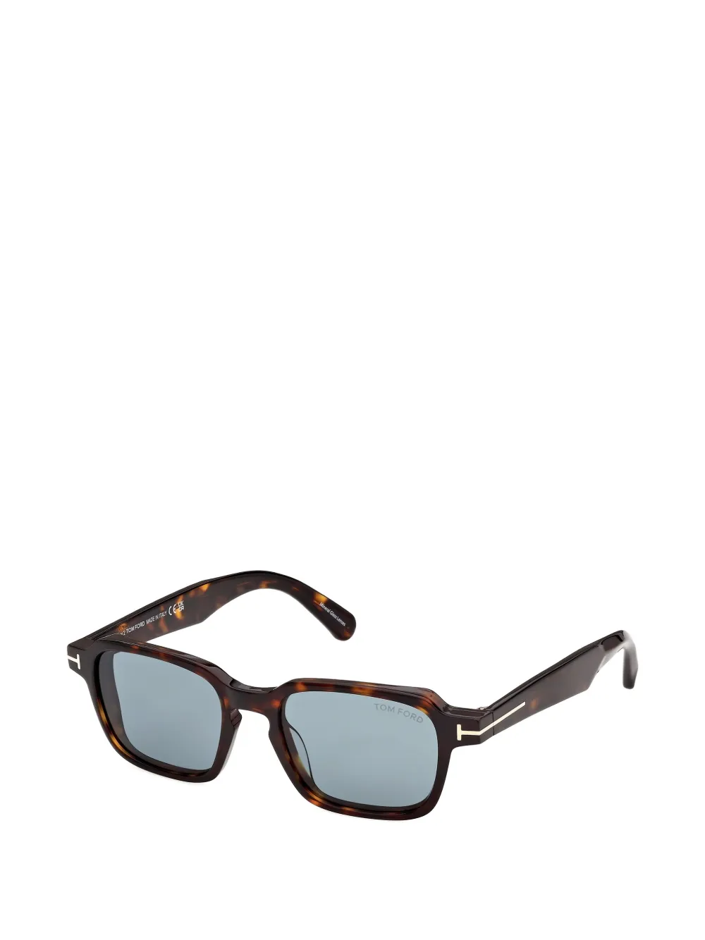 TOM FORD Eyewear T-logo zonnebril met rechthoekig montuur Bruin