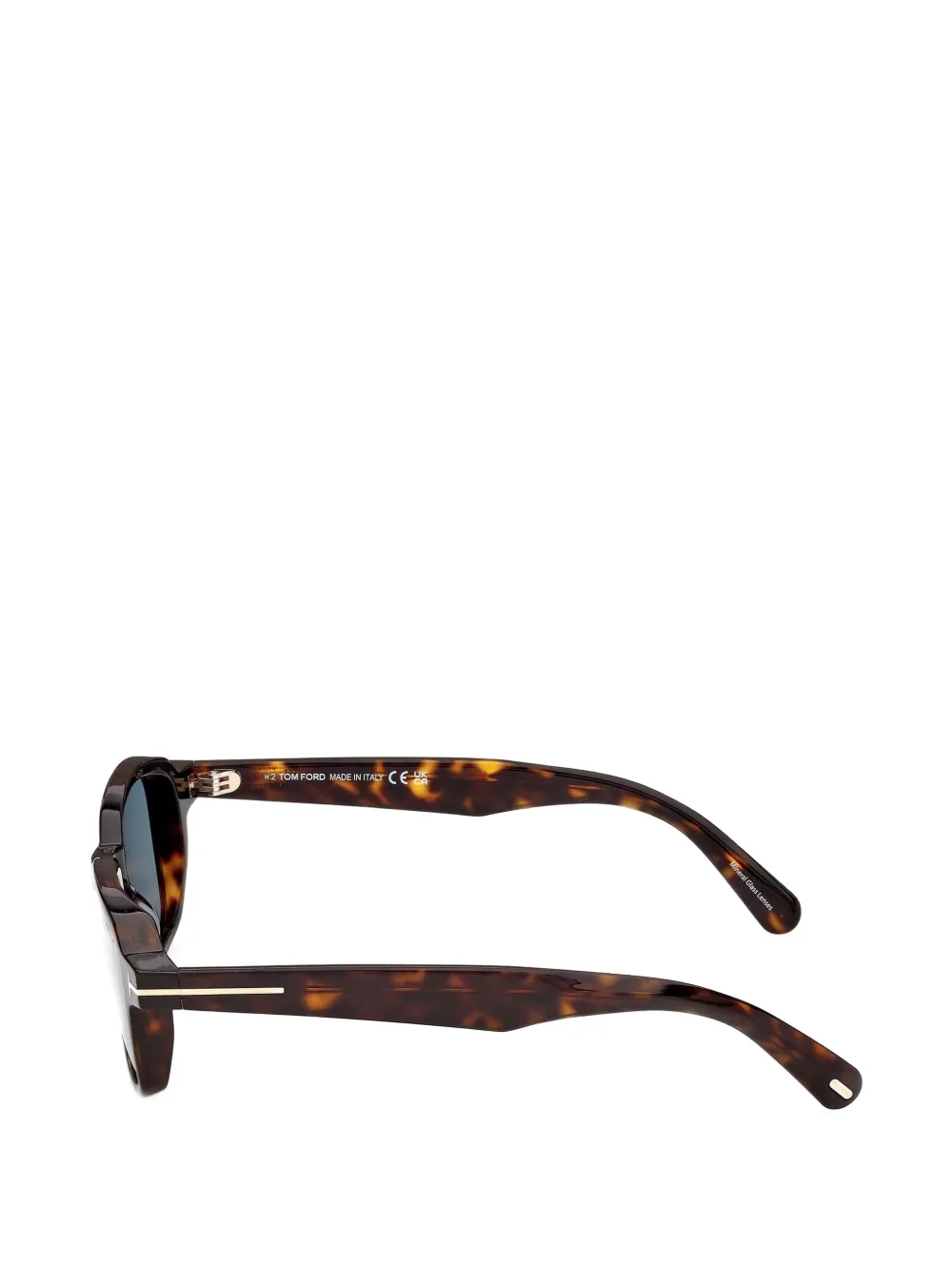 TOM FORD Eyewear T-logo zonnebril met rechthoekig montuur Bruin