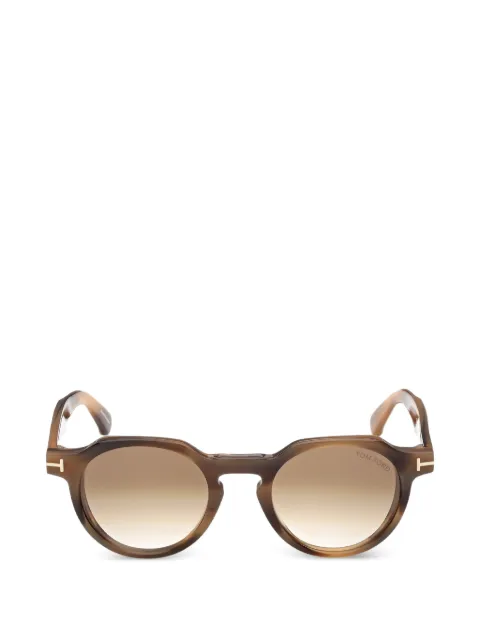 TOM FORD Eyewear tortoiseshell-effect round-frame sunglasses