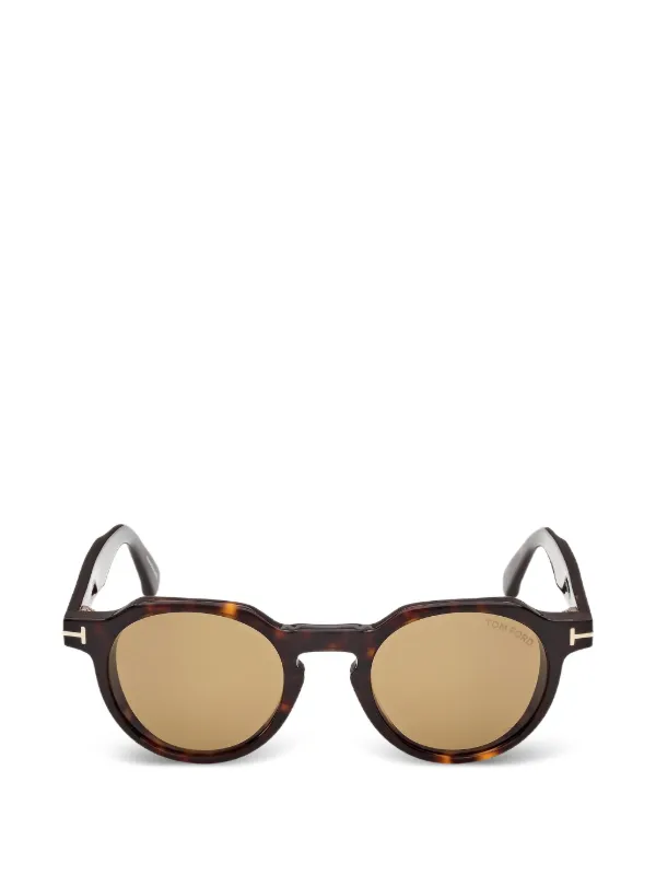 TOM FORD サングラス ブラウン系 TOM FORD Eyewear トータスシェル ジオメトリック サングラス