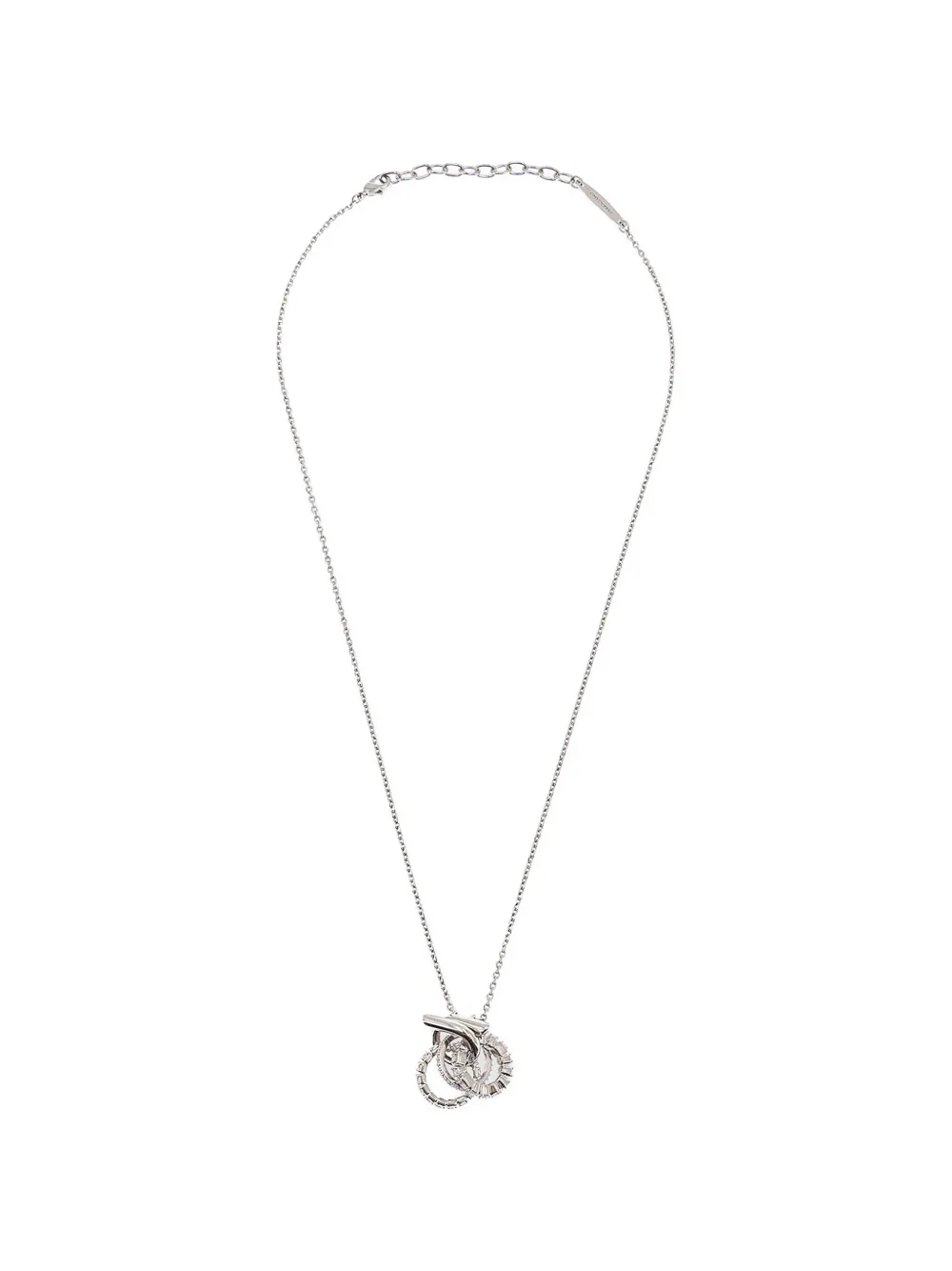 Ferragamo Gancini crystal-embellished necklace - Argento