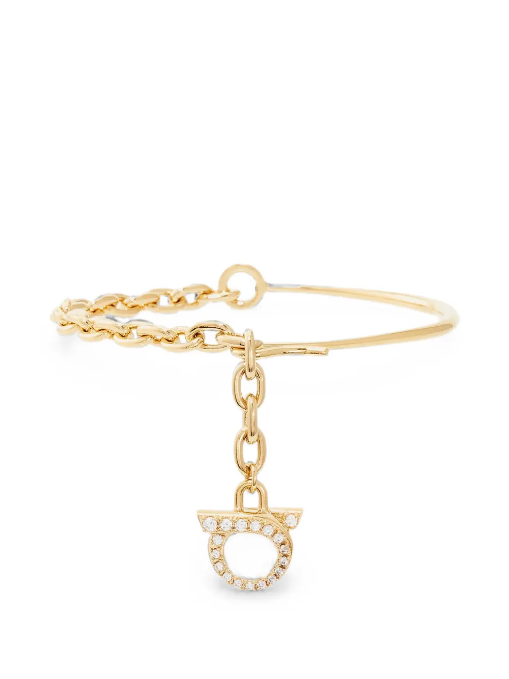 Ferragamo crystal-embellished half-chain bracelet - Oro