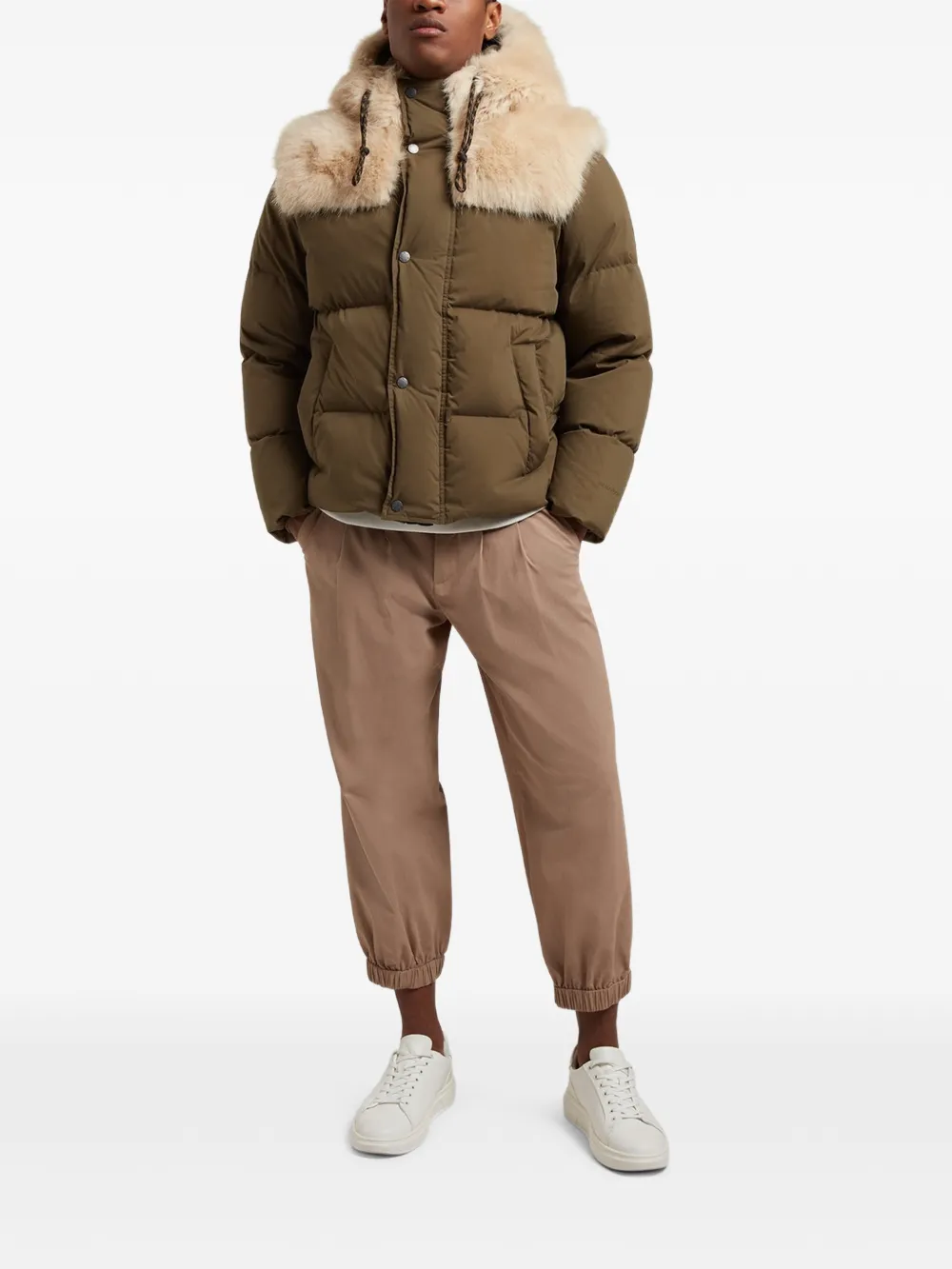 Ports V Donsjack met afwerking van imitatiebont Groen