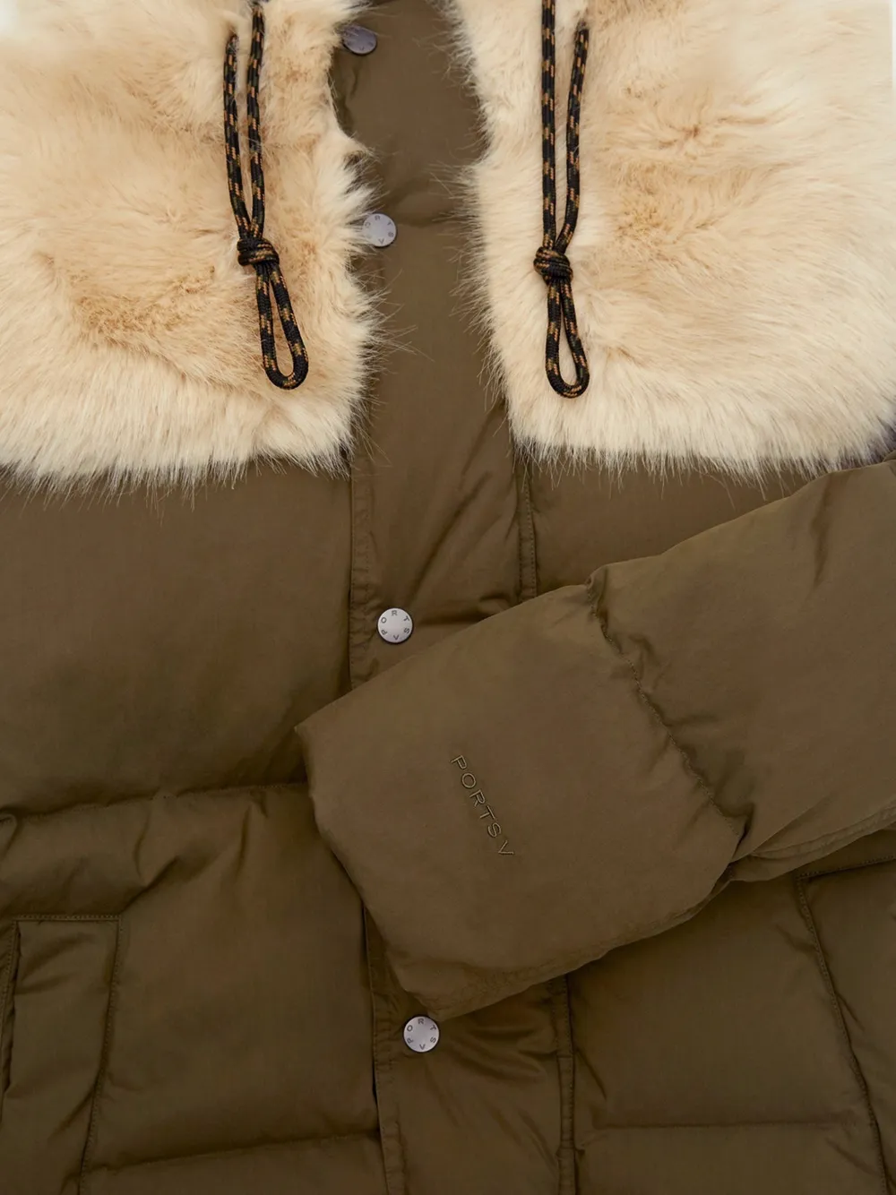 Ports V Donsjack met afwerking van imitatiebont Groen