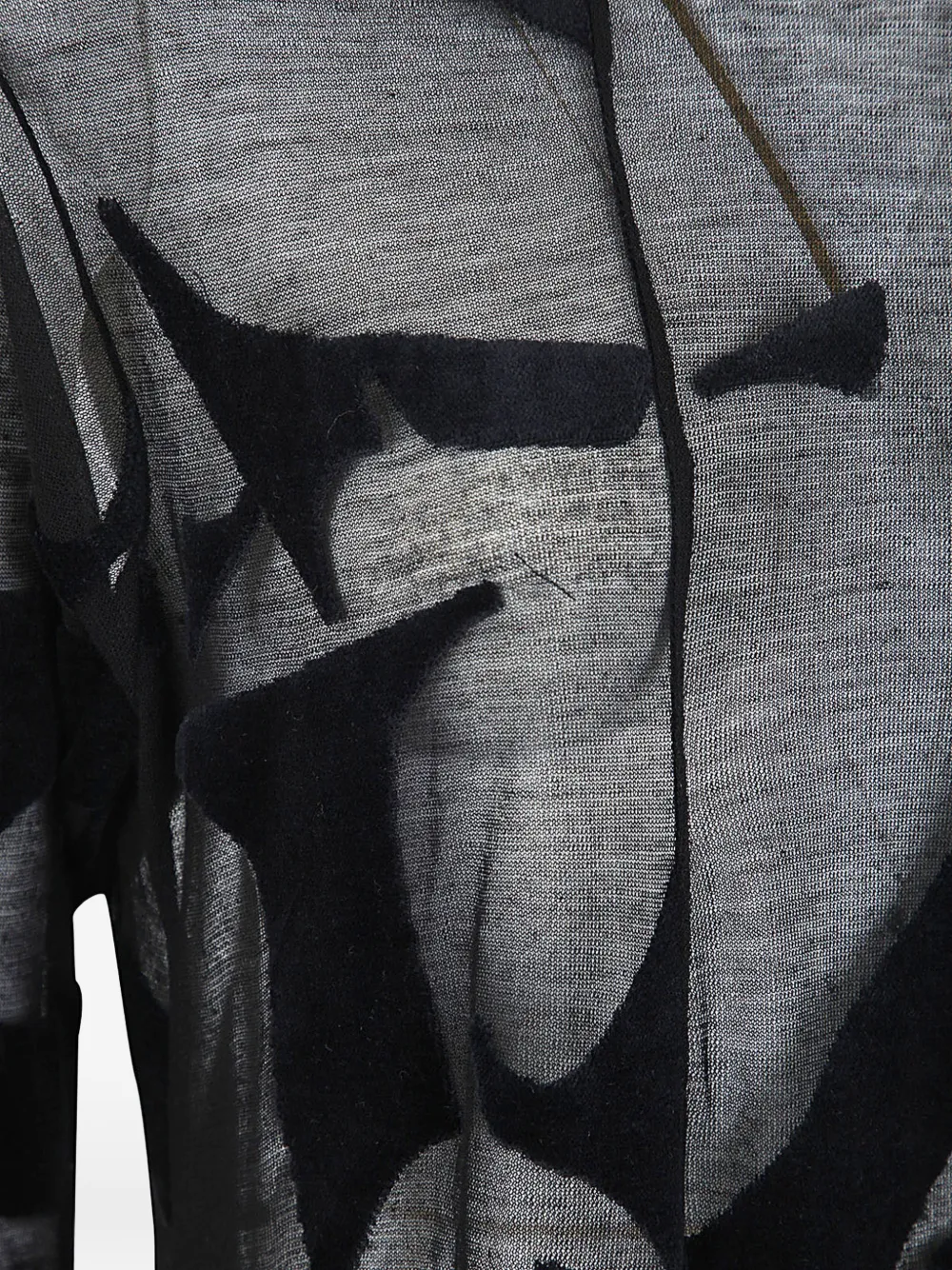 Y's Asymmetrische top met abstracte print Zwart