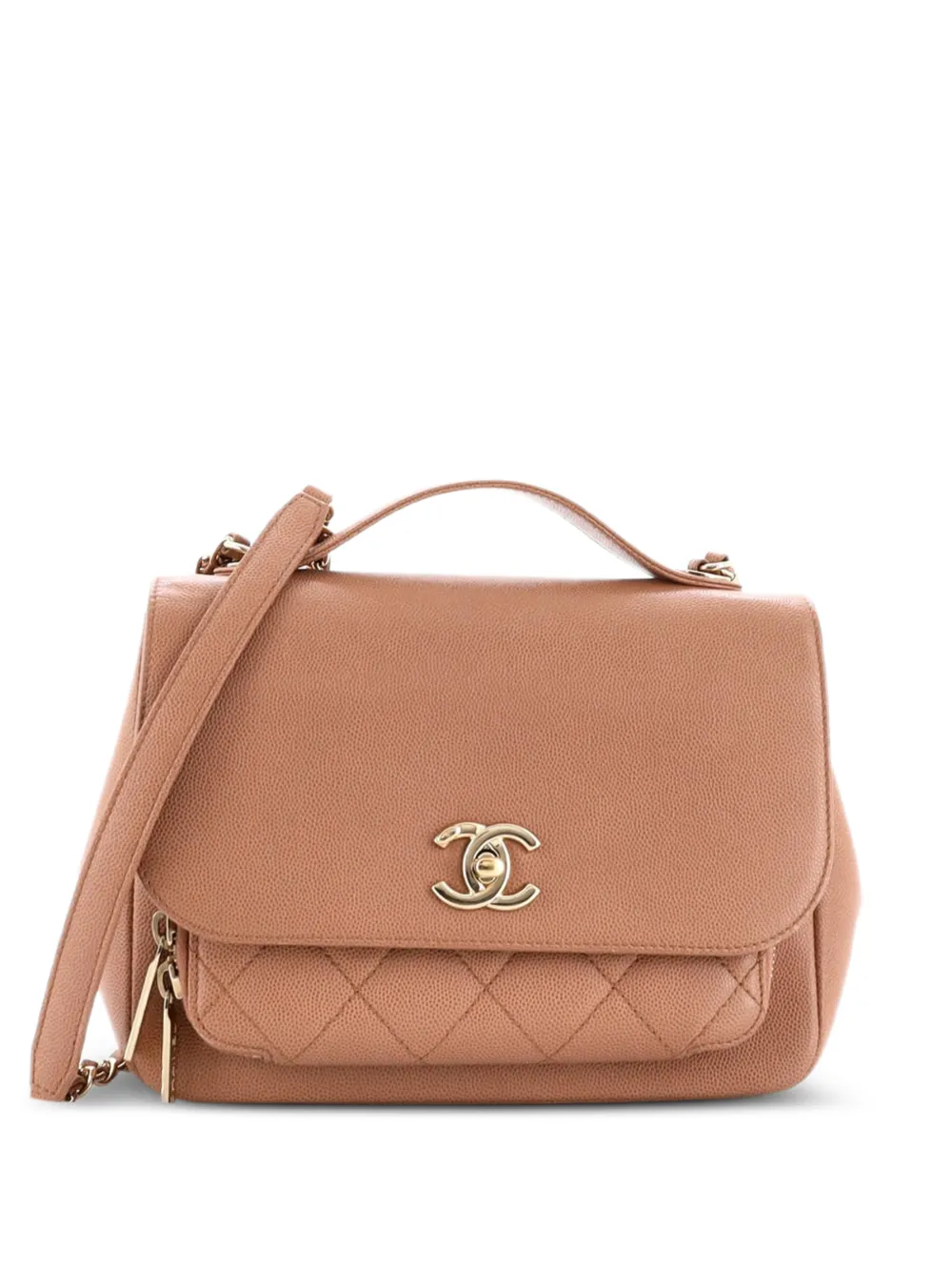 CHANEL Pre-Owned Business Affinity Flap Bag Quilted Caviar Small shoulder bag - Brown