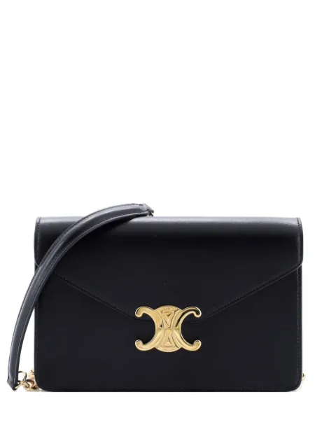 Celine Pre-Owned Margo Triomphe Wallet on Chain Leather crossbody bag