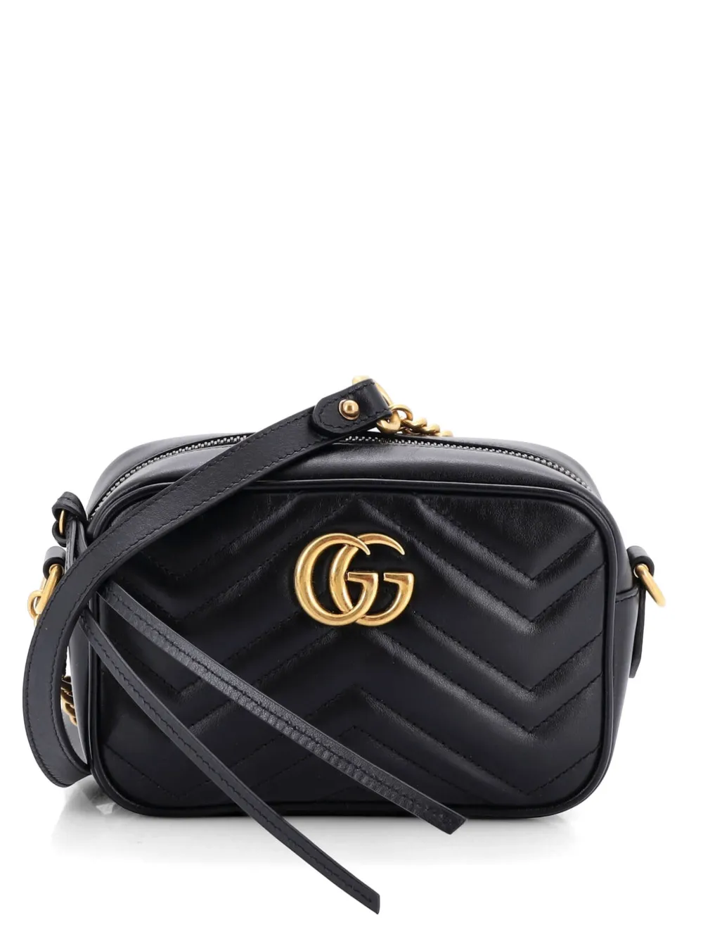 Gucci Pre-Owned Borsa a tracolla GG Marmont mini in pelle matelassé - Nero