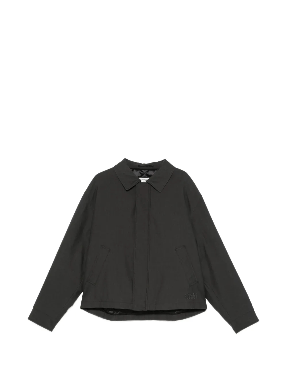 MM6 Maison Margiela logo-embroidered concealed-fastening jacket - Grau