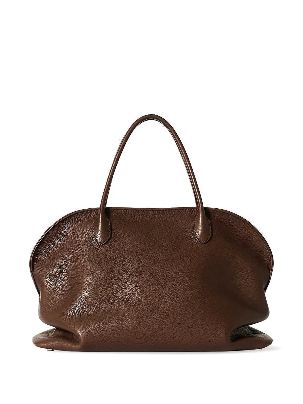 The Row Agnes 15 grained leather tote bag - Braun