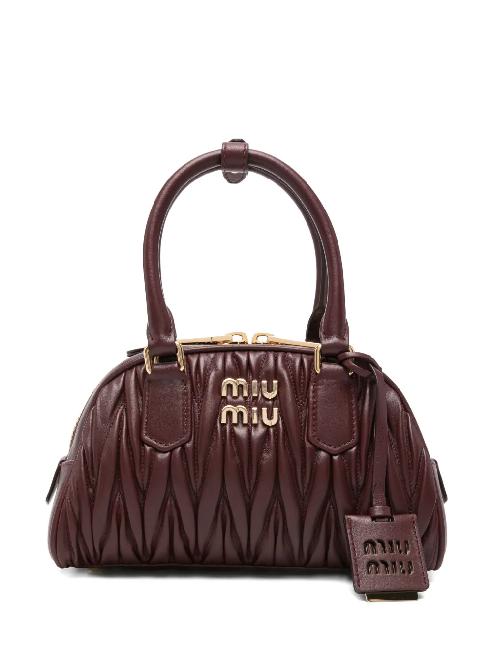 Miu Miu Matelassé leather shoulder bag - Rosso