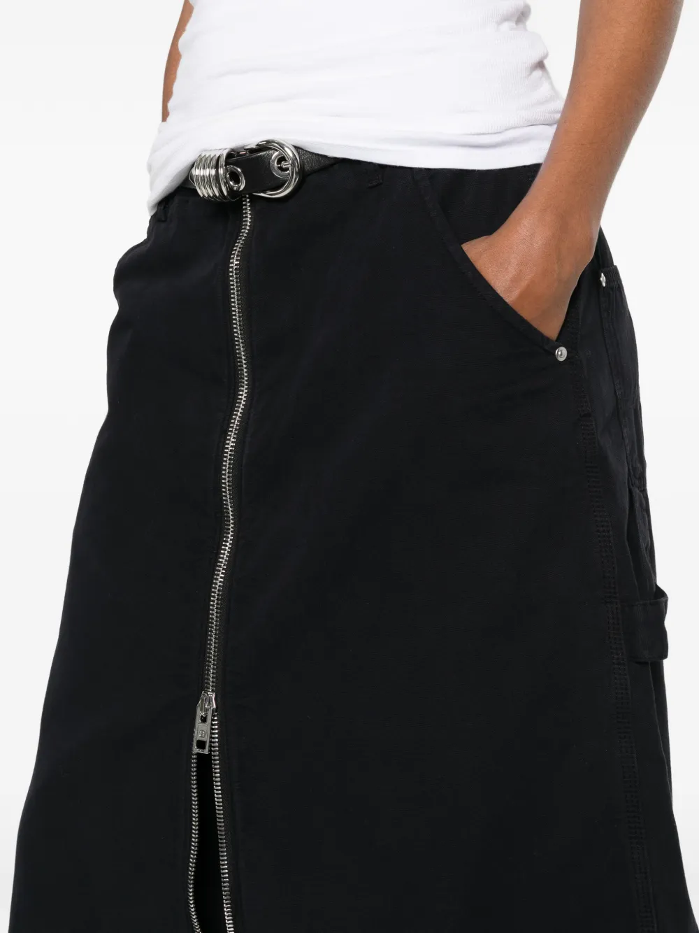 Alexander Wang Midi-skort met ritsdetail Zwart