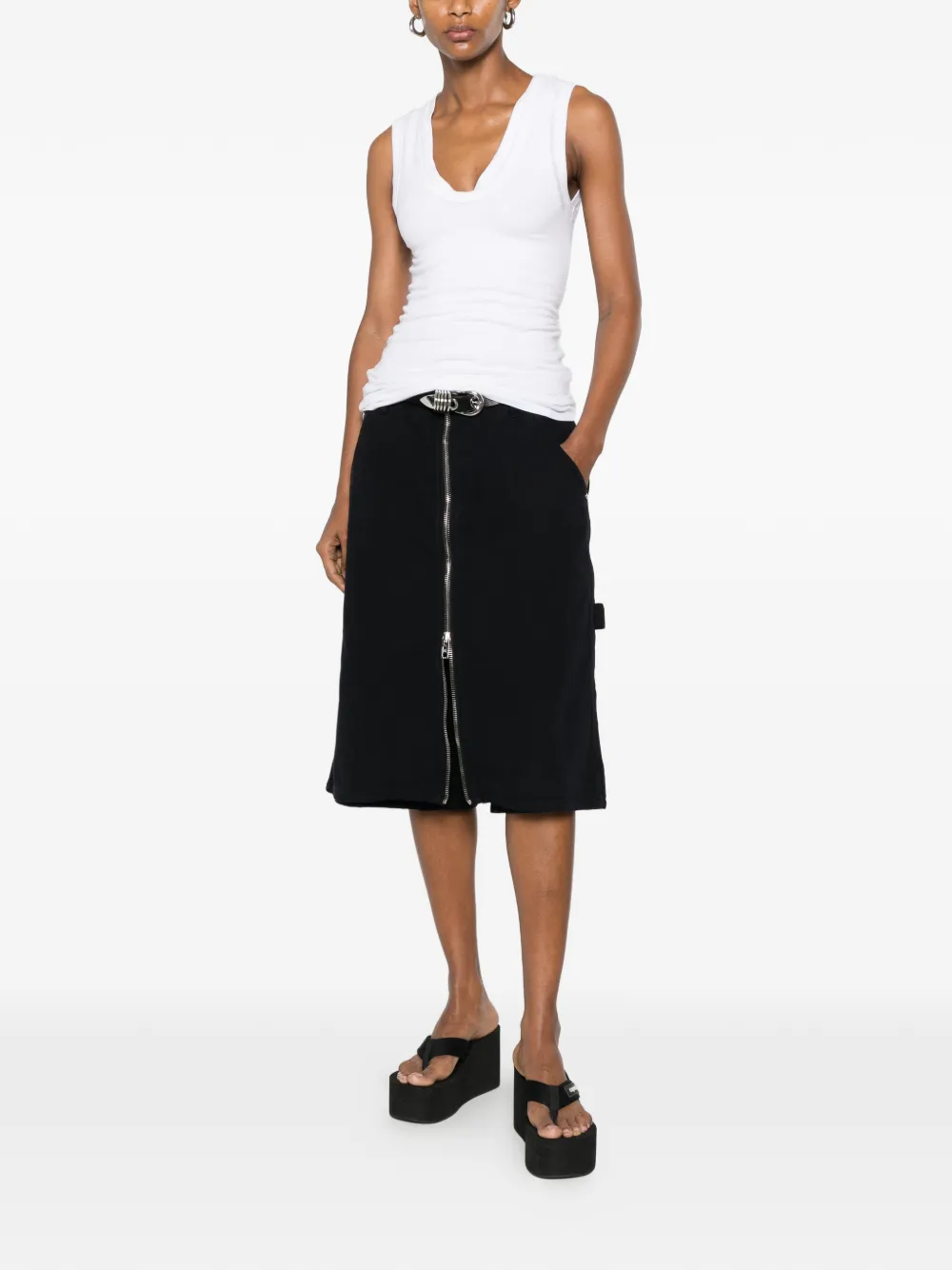  Alexander Wang Short Zippé à Poches Cargo - Noir 