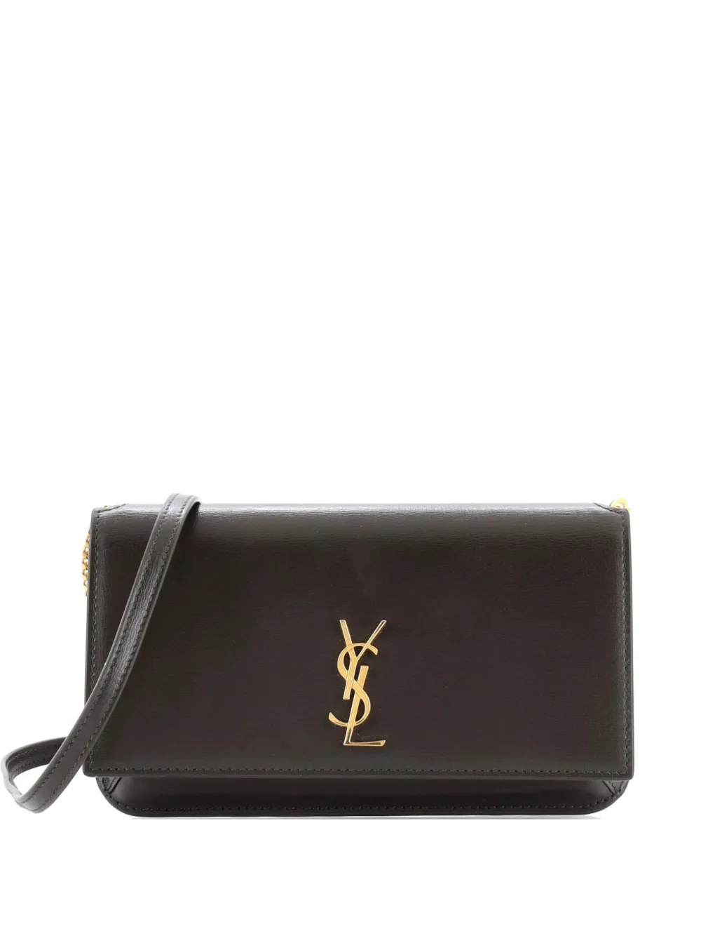 Saint Laurent Pre-Owned Classic Monogram Phone Holder Shoulder Bag Leather crossbody bag - Marrone