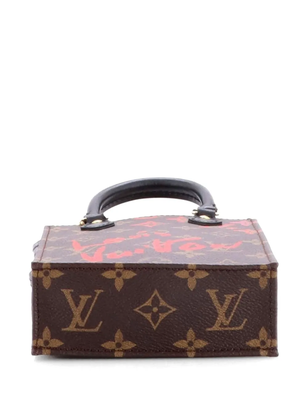Louis Vuitton Pre-owned Petit Sac Plat Bag Limited Edition Fall in Love Monogram Canvas Tote Bag in Brown, view 3