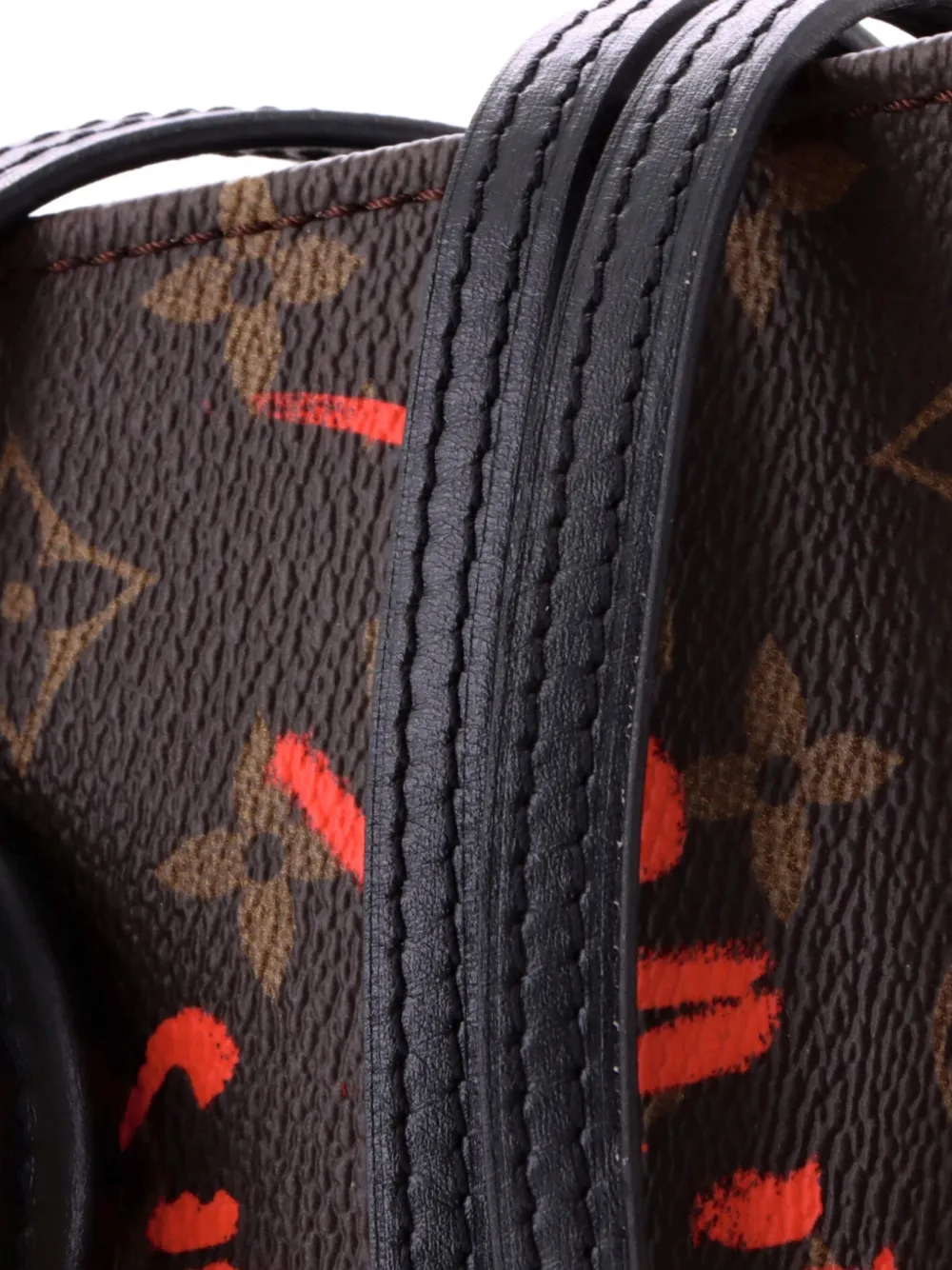 Louis Vuitton Pre-owned Petit Sac Plat Bag Limited Edition Fall in Love Monogram Canvas Tote Bag in Brown, view 5