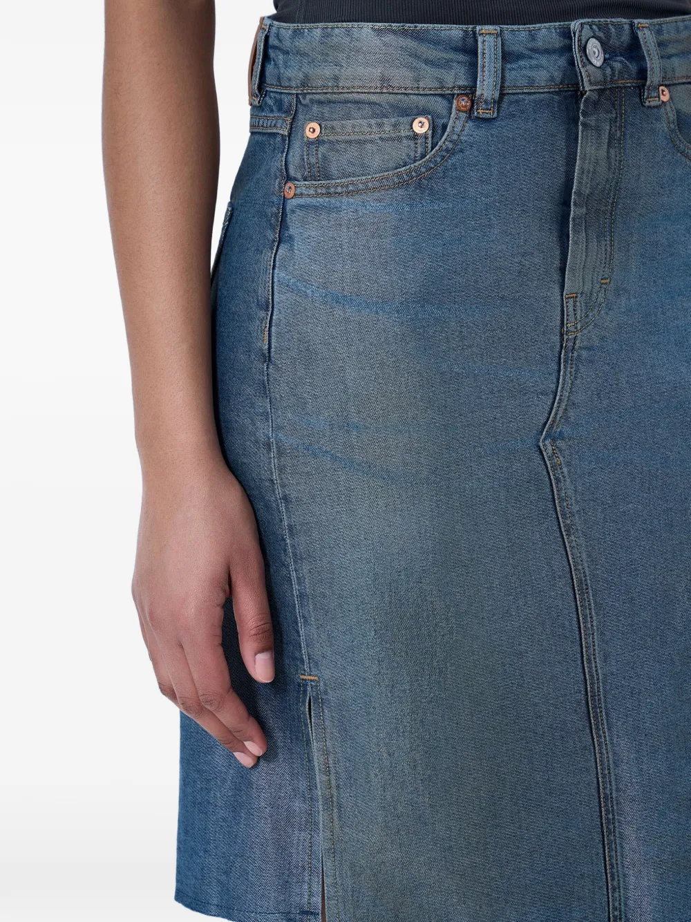 OUR LEGACY Asymmetrische rok met gerafelde afwerking Blauw