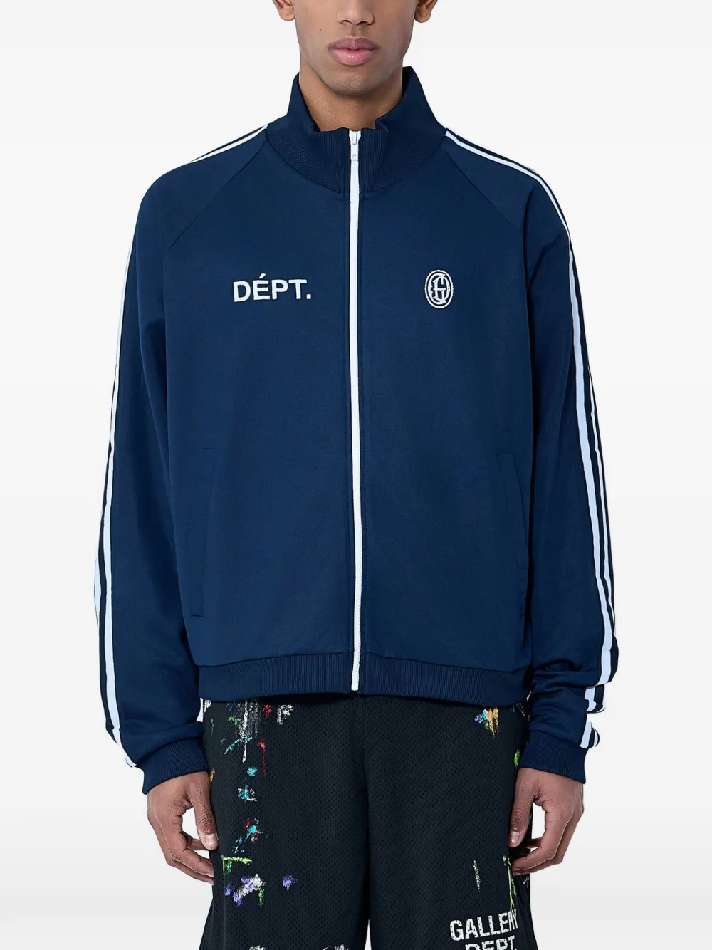 GALLERY DEPT. JK logo-embroidered side-stripe jacket - Blau