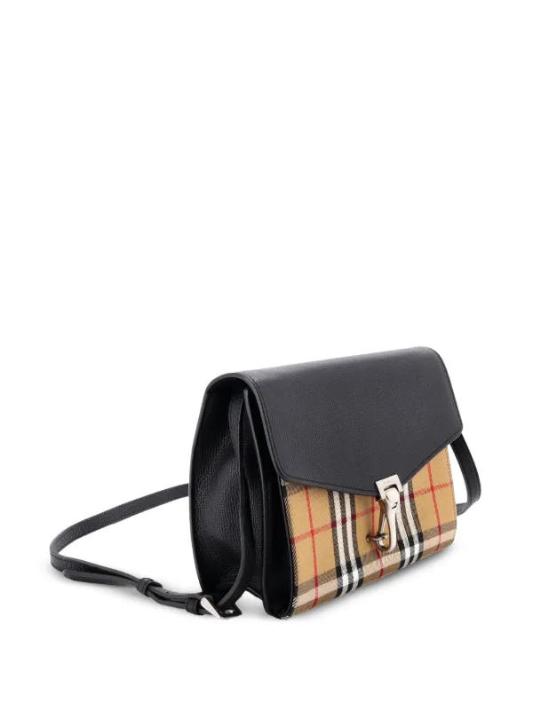 Burberry Pre-Owned マッケン レザー＆ヴィンテージチェックキャンバス 