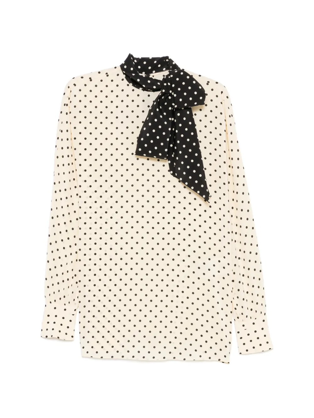Valentino Garavani polka-dot pussy-bow blouse - Neutrals