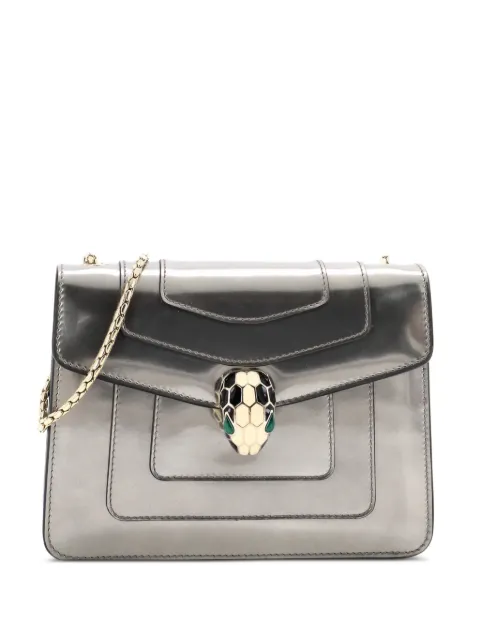 Bvlgari Pre-Owned Serpenti Forever Square Metallic Leather Small shoulder bag