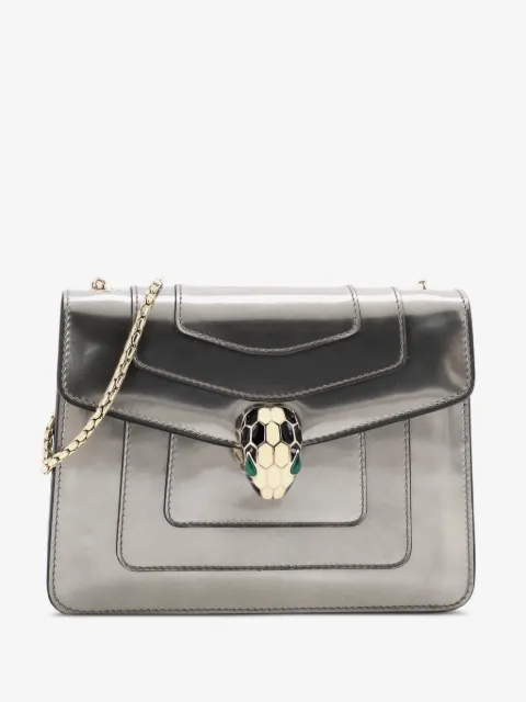 Bvlgari Pre-Owned Serpenti Forever Square Metallic Leather Small shoulder bag