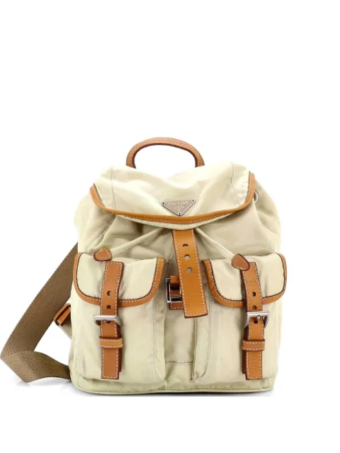 Prada Pre-Owned mochila Tessuto pequeña con doble bolsillo en la parte delantera