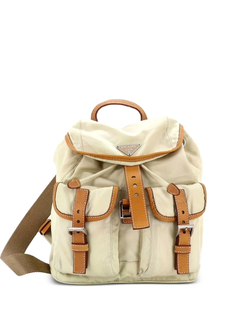Prada Pre-Owned Double Front Pocket Tessuto Small backpack - Toni neutri