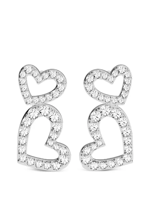 APM Monaco Double Hearts crystal-embellished earrings