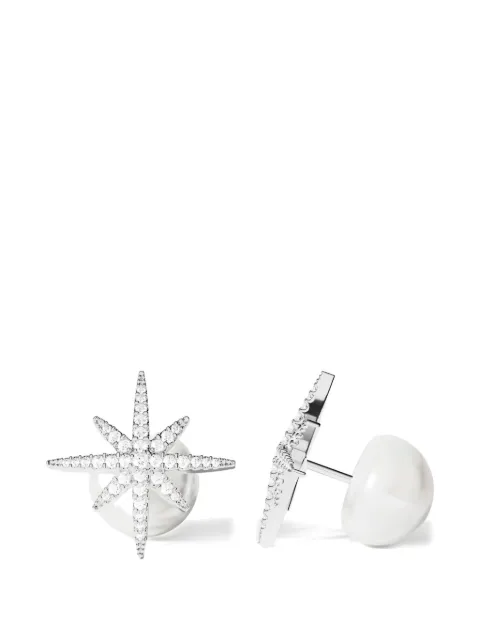 APM Monaco Météorites star and pearl stud earrings